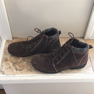 Propet brown suede ankle bootie